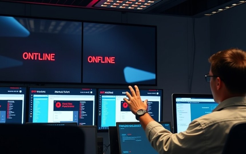 Antes — Terminal caído y sin aviso: el problema se descubre cuando ya hay gente esperando.